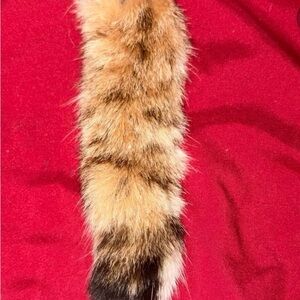 Bobcat taxidermy keychain tail Plush Cat Tail- Brown and Black-Handmade.